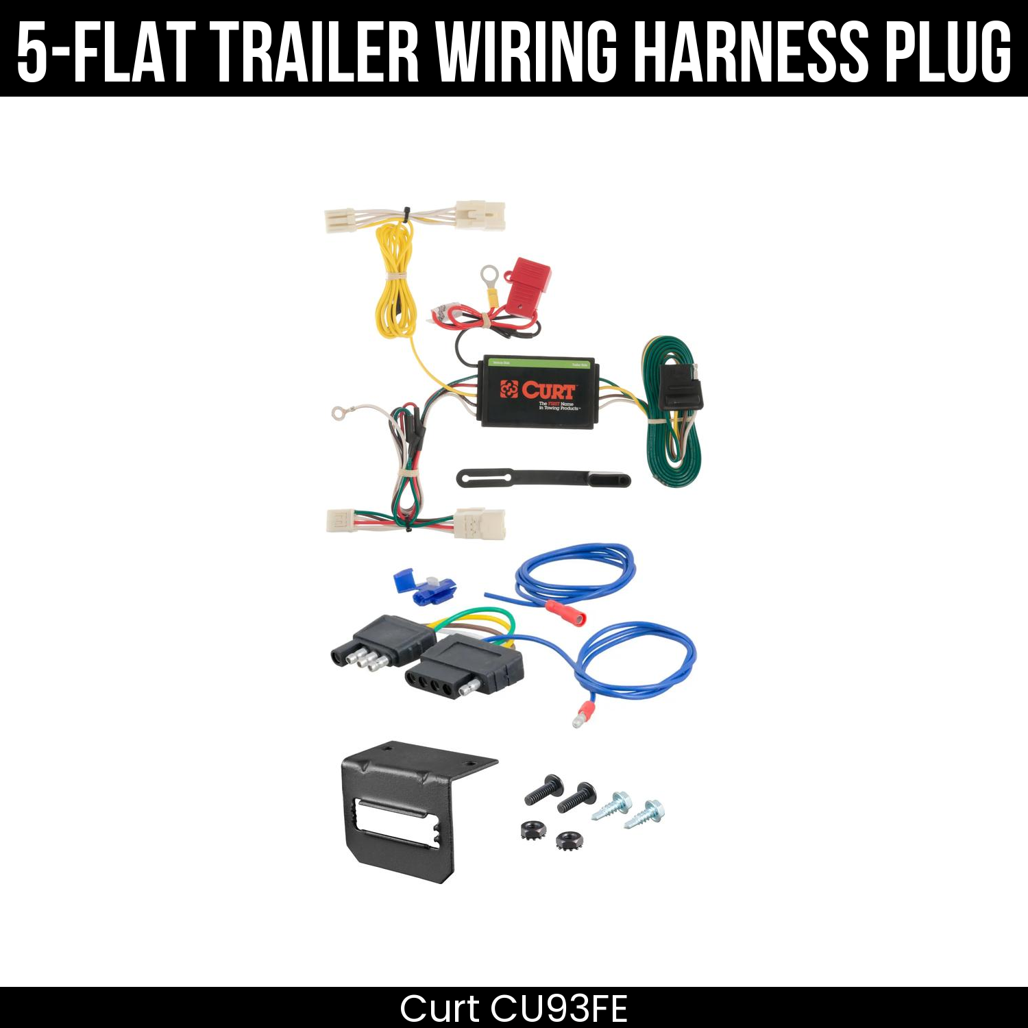Trailer Wiring 5-Flat Plug w/ Bracket