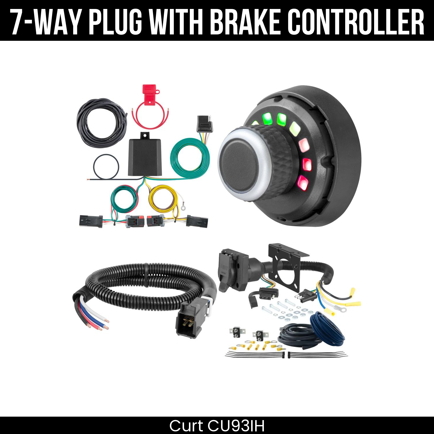 Trailer Wiring 7-Way Plug w/ Bracket , Spectrum Brake Control