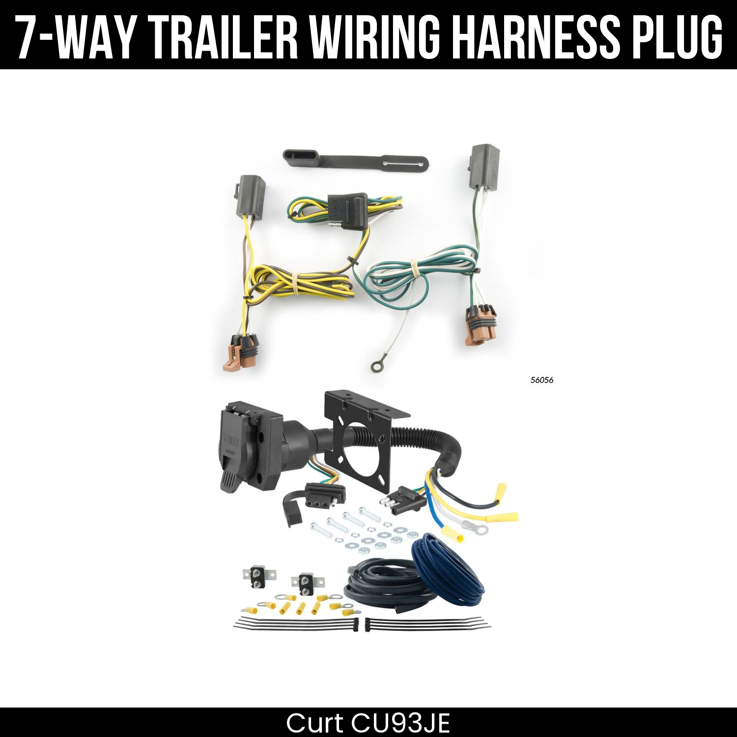 Trailer Wiring 7-Way Plug w/ Bracket