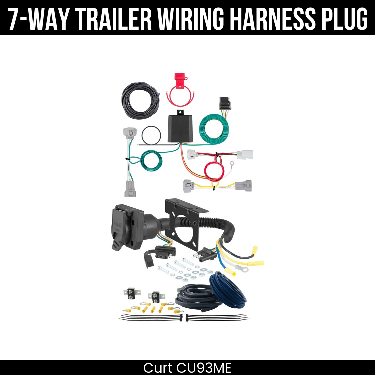 Trailer Wiring 7-Way Plug w/ Bracket