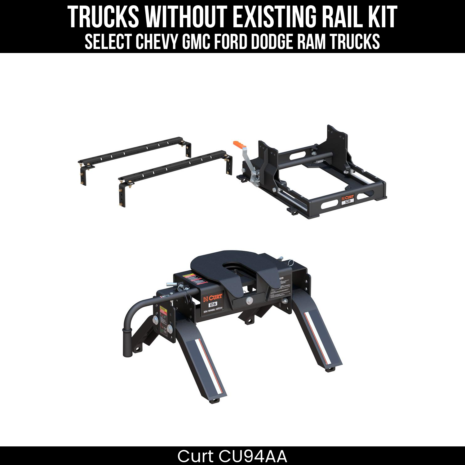Universal 5th Wheel Base Rails,S20 5th Wheel Slider 20K,Replacement Base Legs,E16 5th Wheel Hitch Head