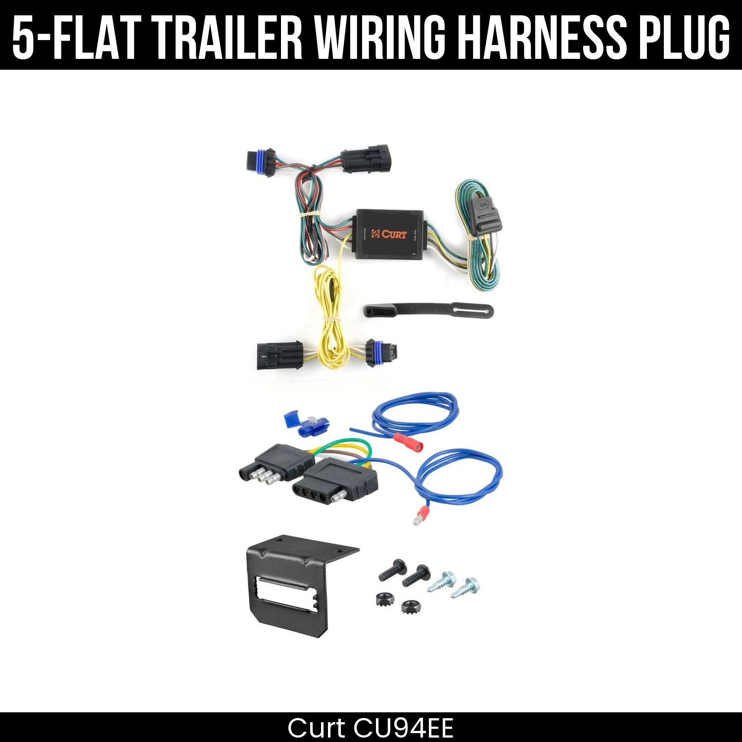 Trailer Wiring 5-Flat Plug w/ Bracket