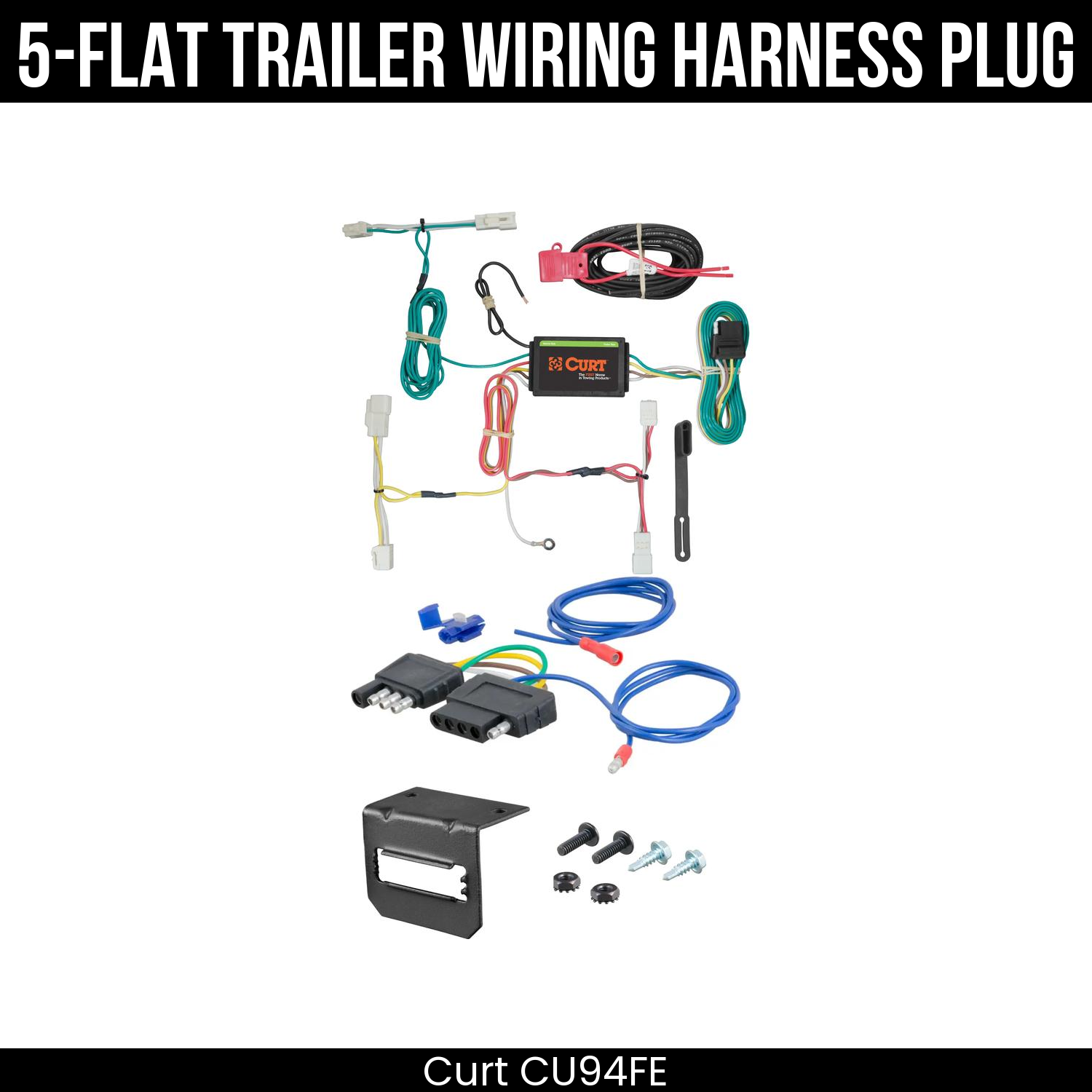 Trailer Wiring 5-Flat Plug w/ Bracket