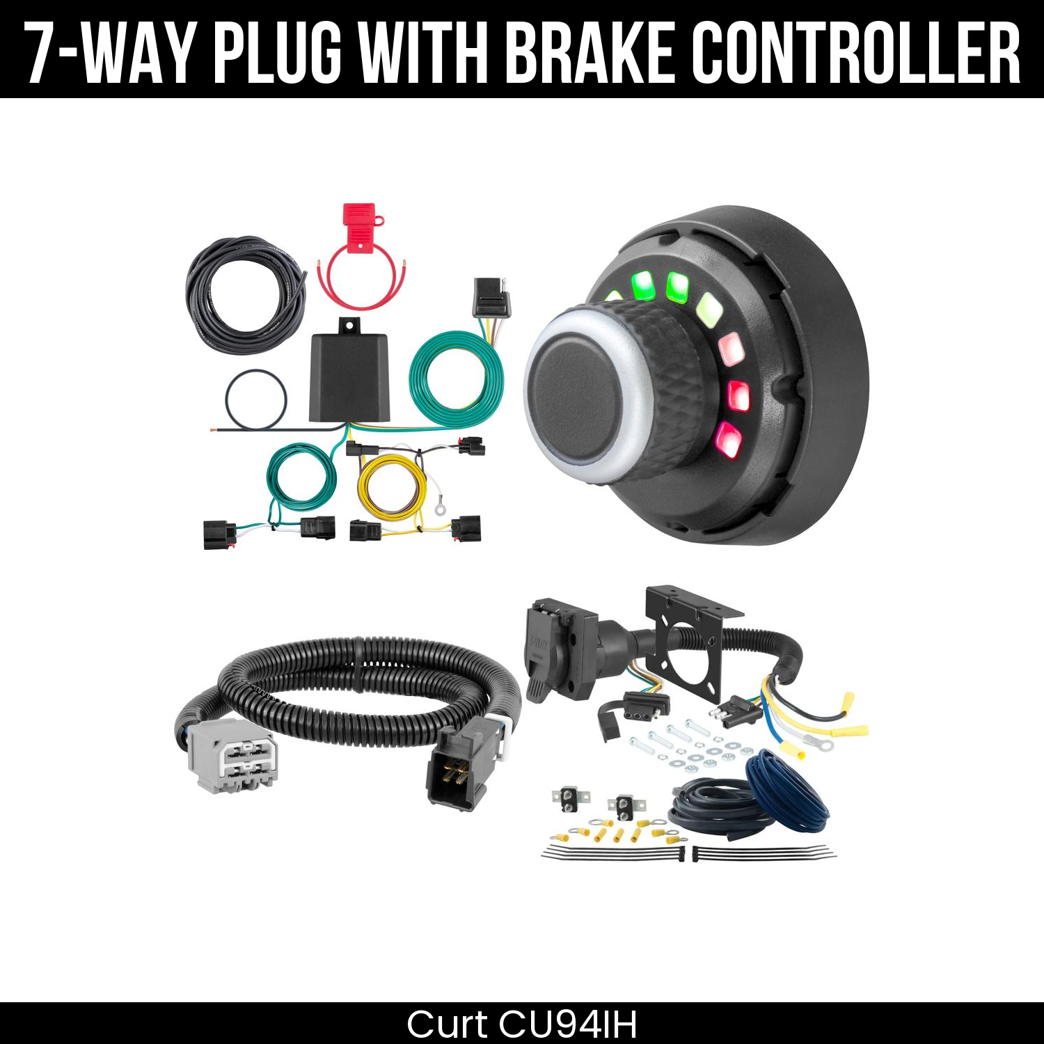 Trailer Wiring 7-Way Plug w/ Bracket , Spectrum Brake Control