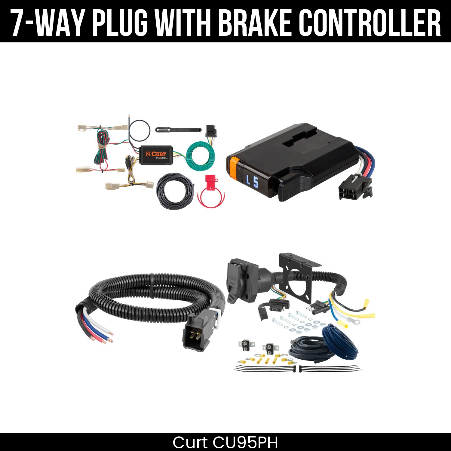 Trailer Wiring 7-Way Plug w/ Bracket , Discovery Next Brake Control