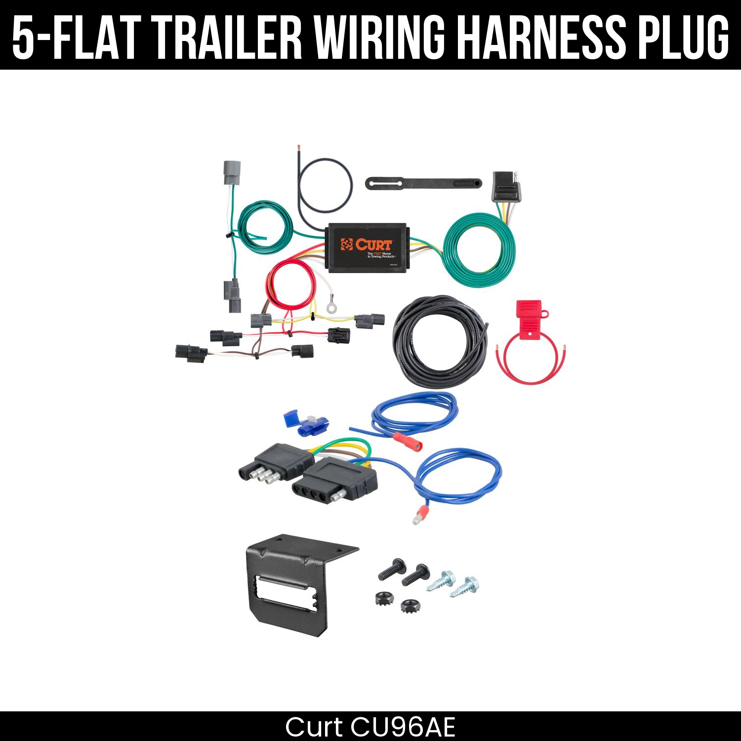 Trailer Wiring 5-Flat Plug w/ Bracket