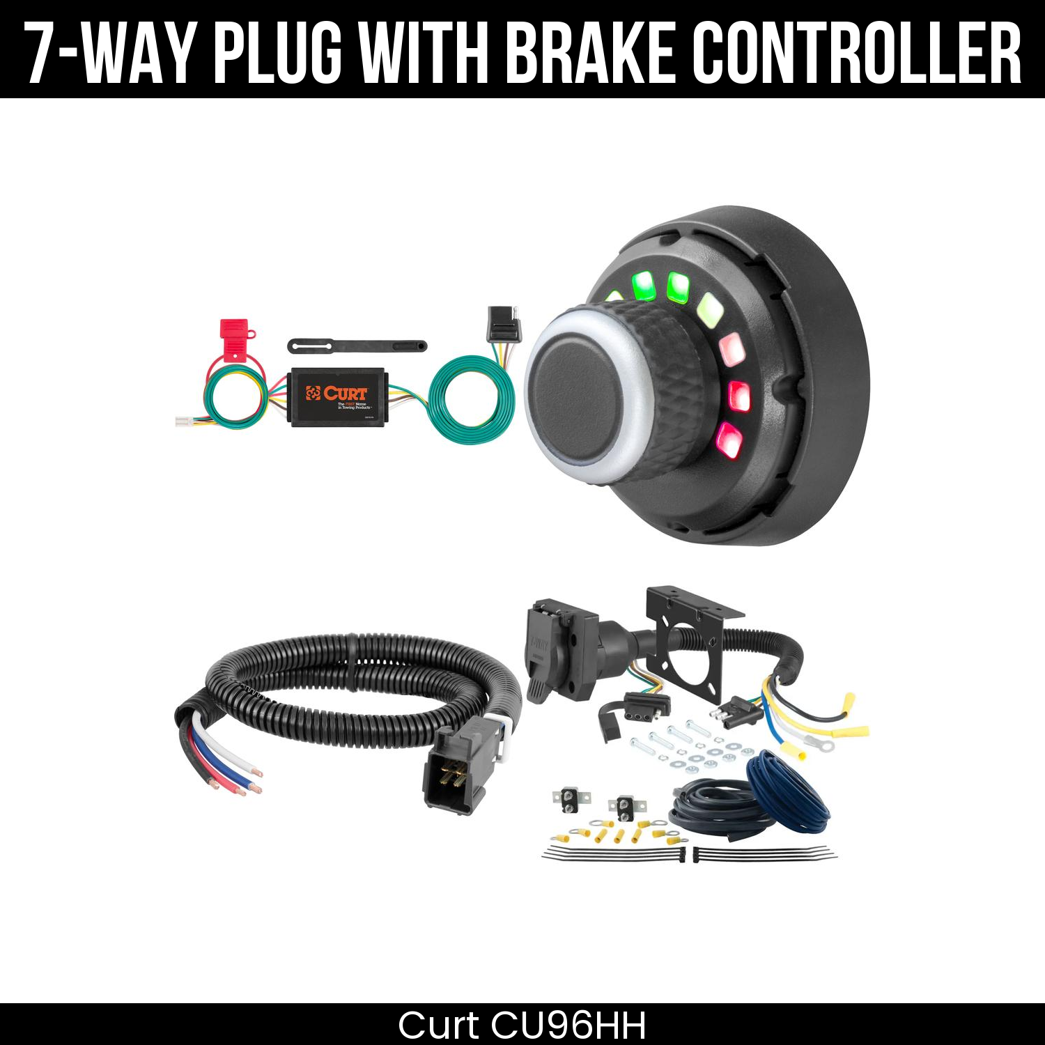 Trailer Wiring 7-Way Plug w/ Bracket , Spectrum Brake Control