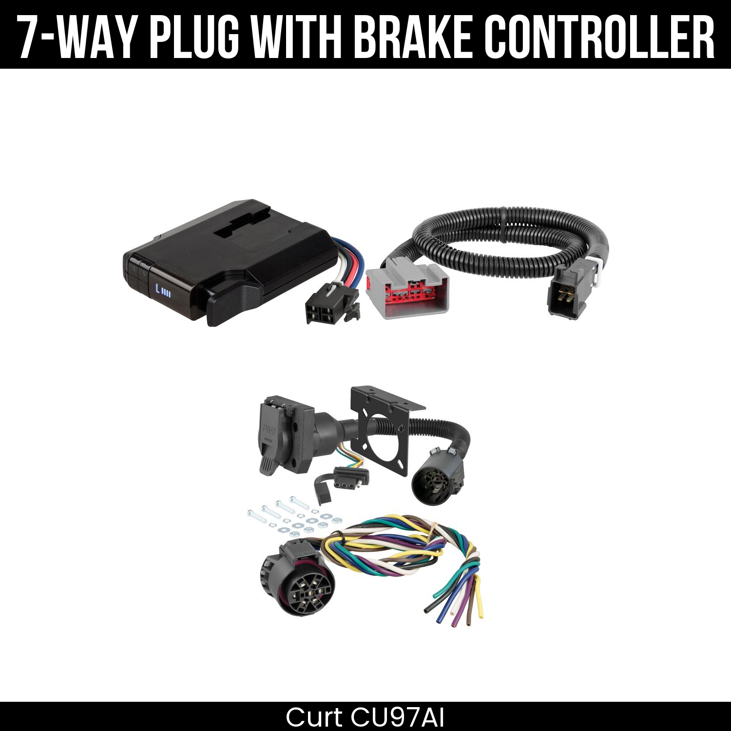 Trailer Wiring 7-Way Plug w/ Bracket , Venturer Brake Control