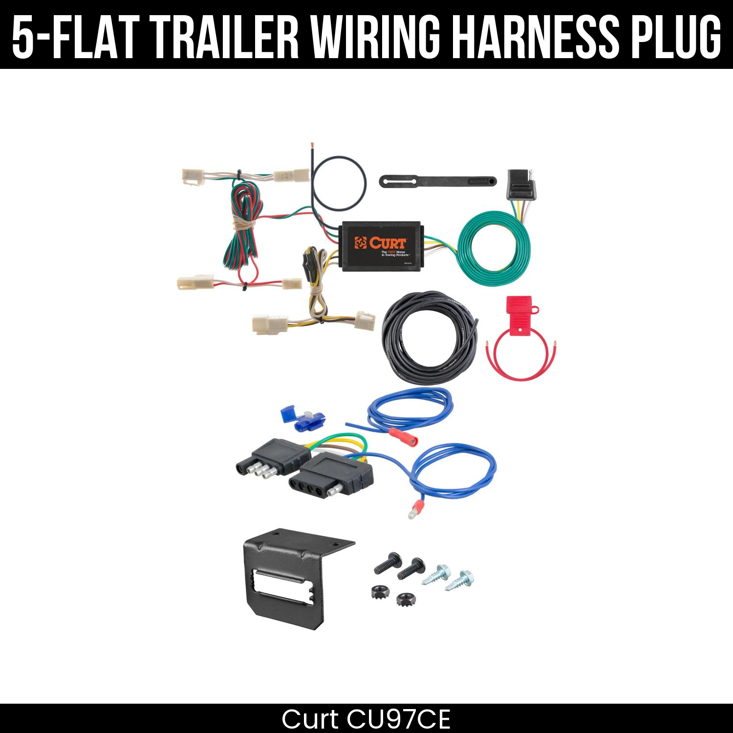Trailer Wiring 5-Flat Plug w/ Bracket