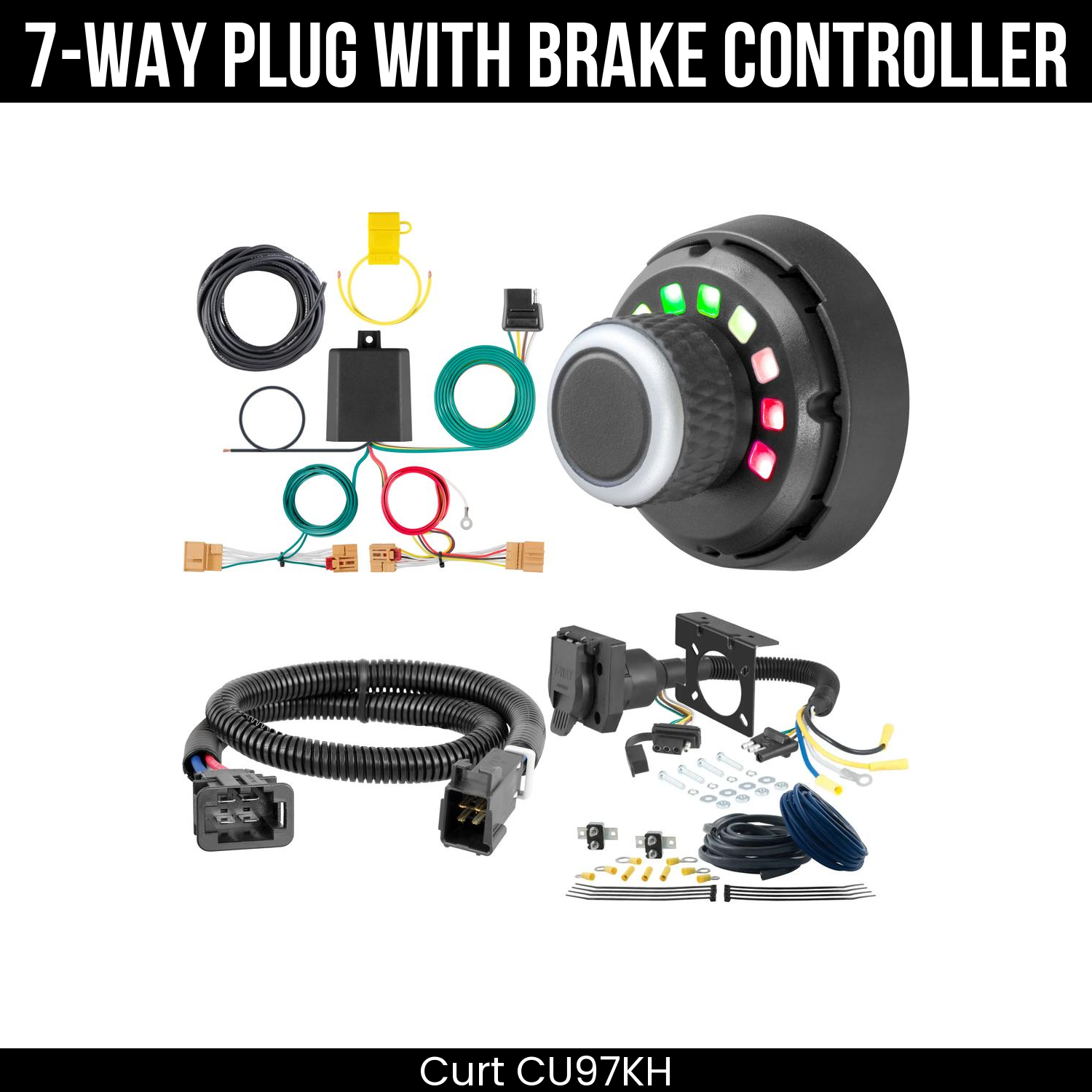 Trailer Wiring 7-Way Plug w/ Bracket , Spectrum Brake Control