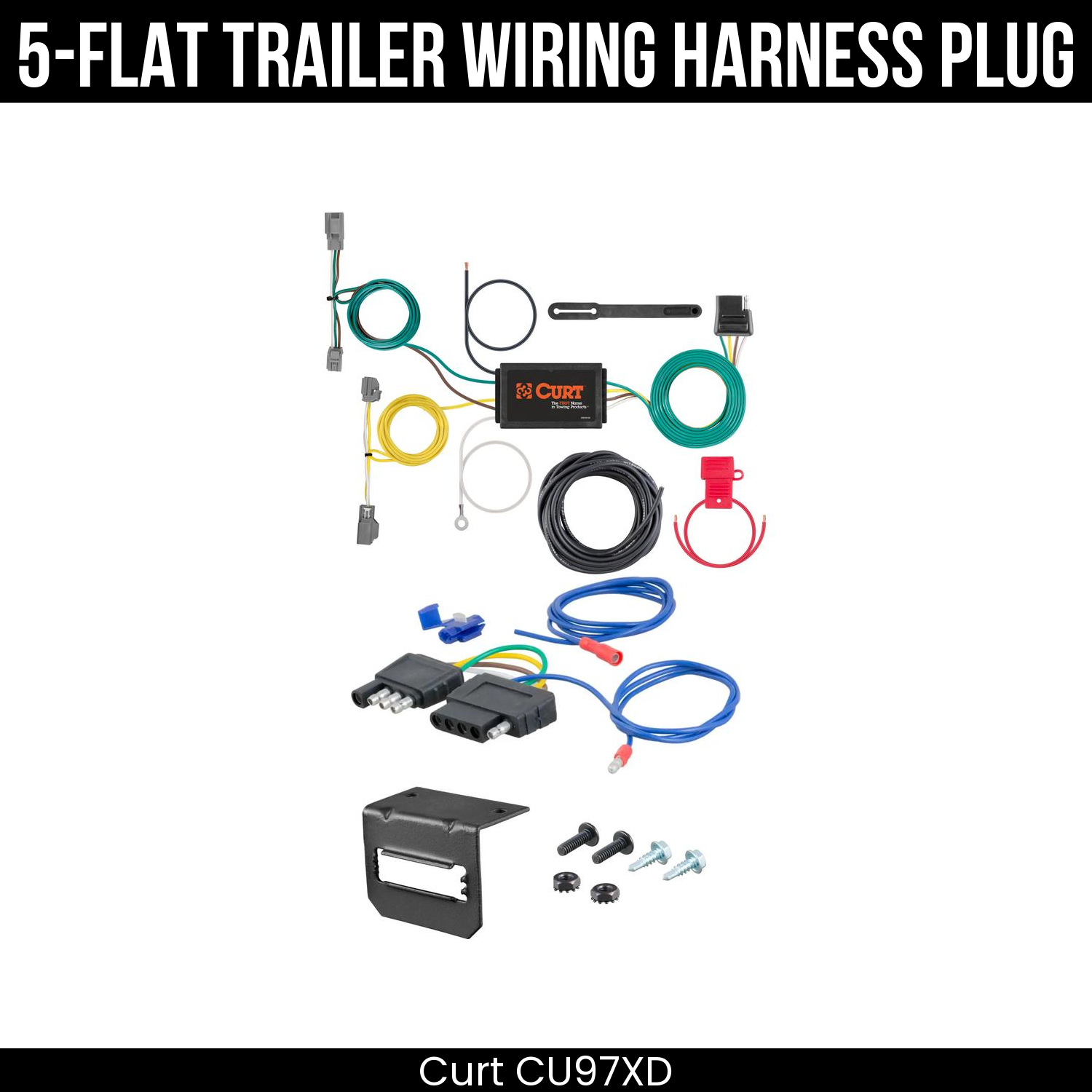 Trailer Wiring 5-Flat Plug w/ Bracket