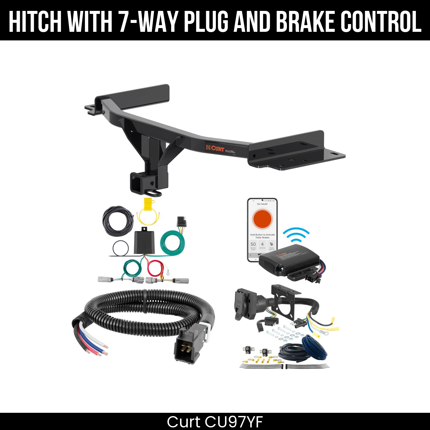 Trailer Hitch , 7-Way , Echo Under-Dash Brake Control