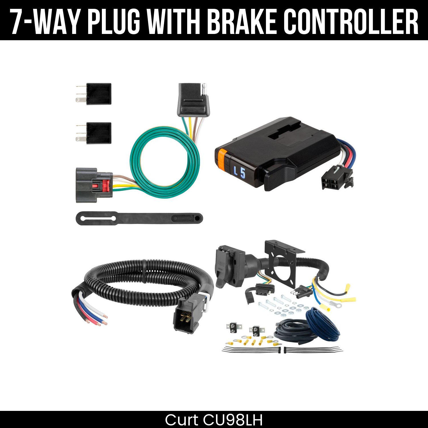 Trailer Wiring 7-Way Plug w/ Bracket , Discovery Next Brake Control