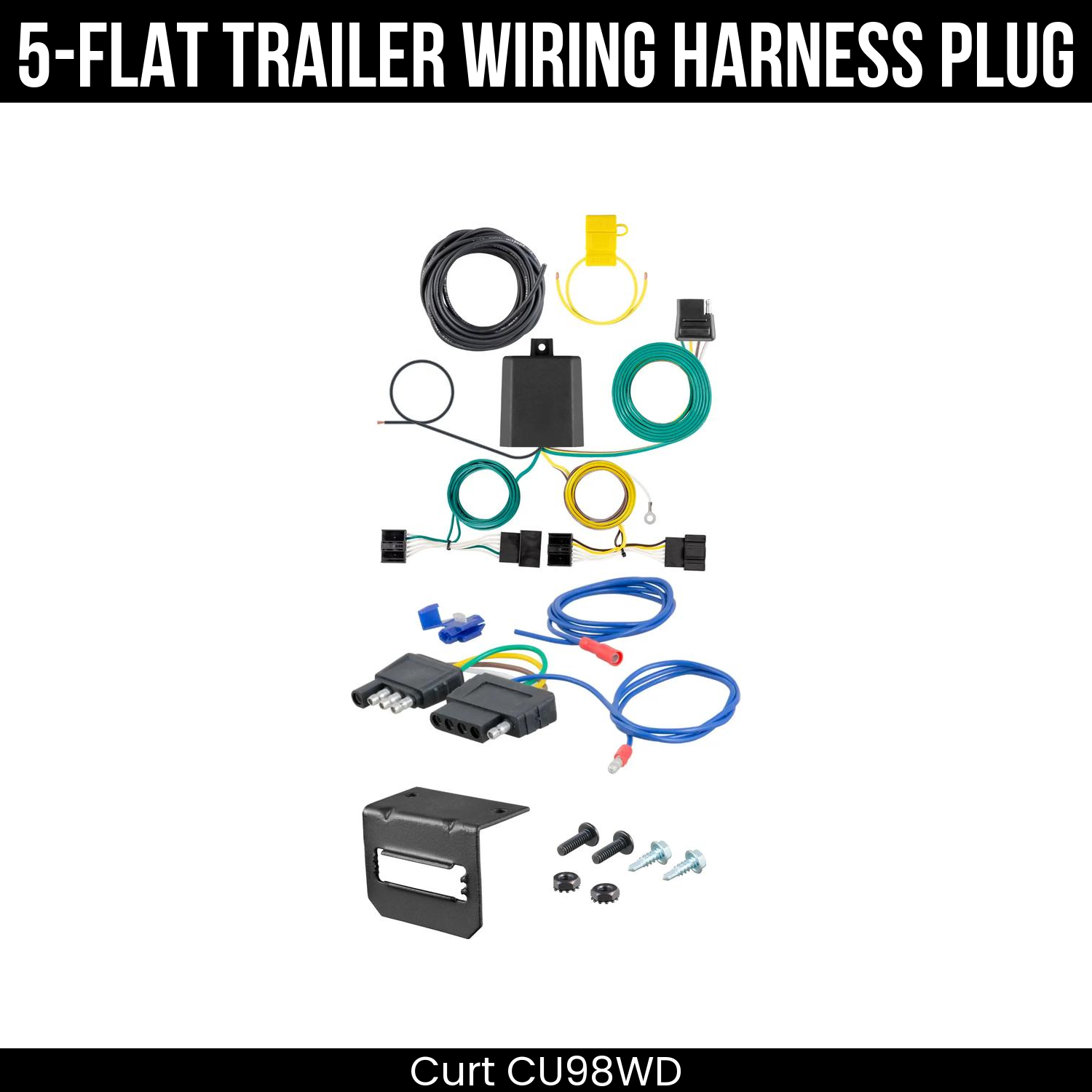 Trailer Wiring 5-Flat Plug w/ Bracket