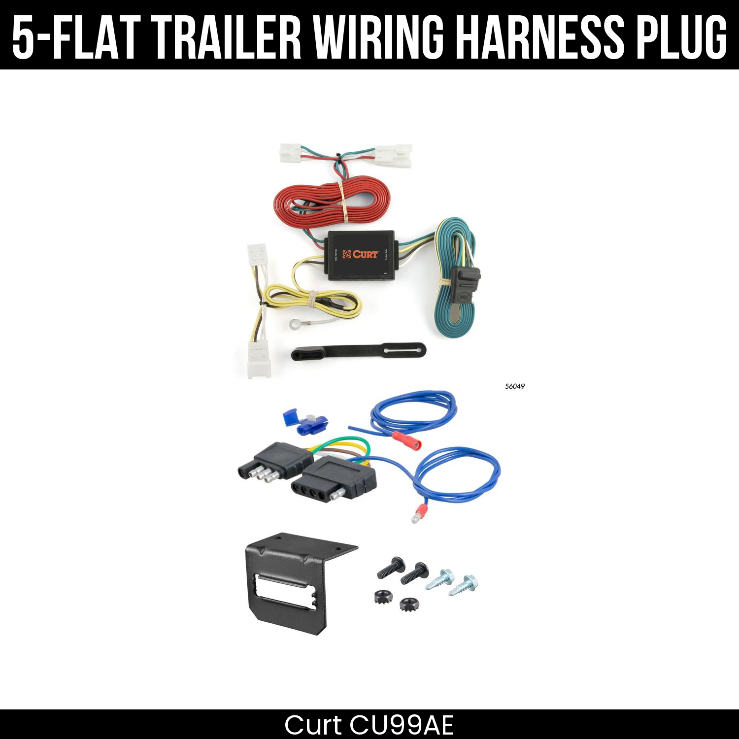 Trailer Wiring 5-Flat Plug w/ Bracket