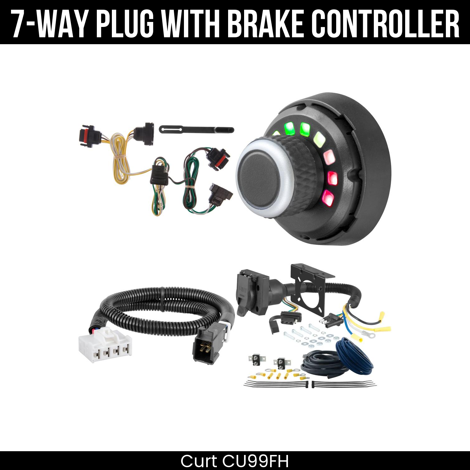 Trailer Wiring 7-Way Plug w/ Bracket , Spectrum Brake Control