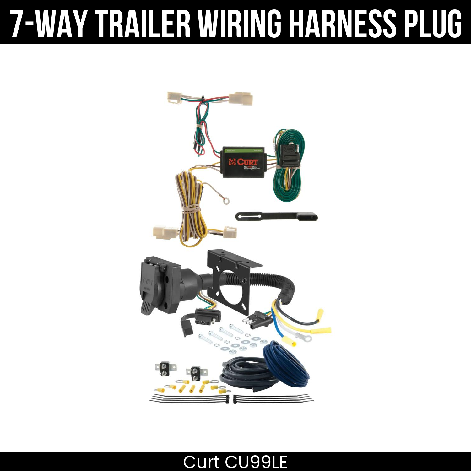 Trailer Wiring 7-Way Plug w/ Bracket