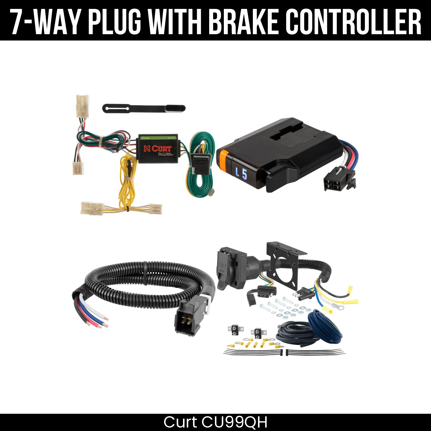 Trailer Wiring 7-Way Plug w/ Bracket , Discovery Next Brake Control