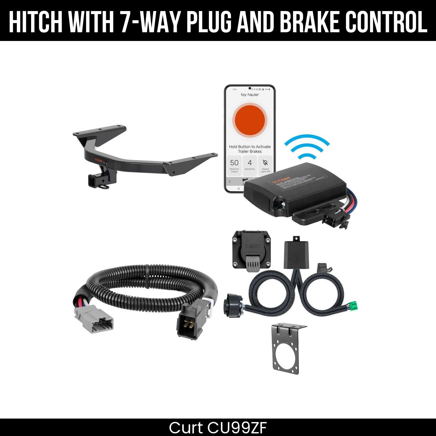 Trailer Hitch , 7-Way , Echo Under-Dash Brake Control