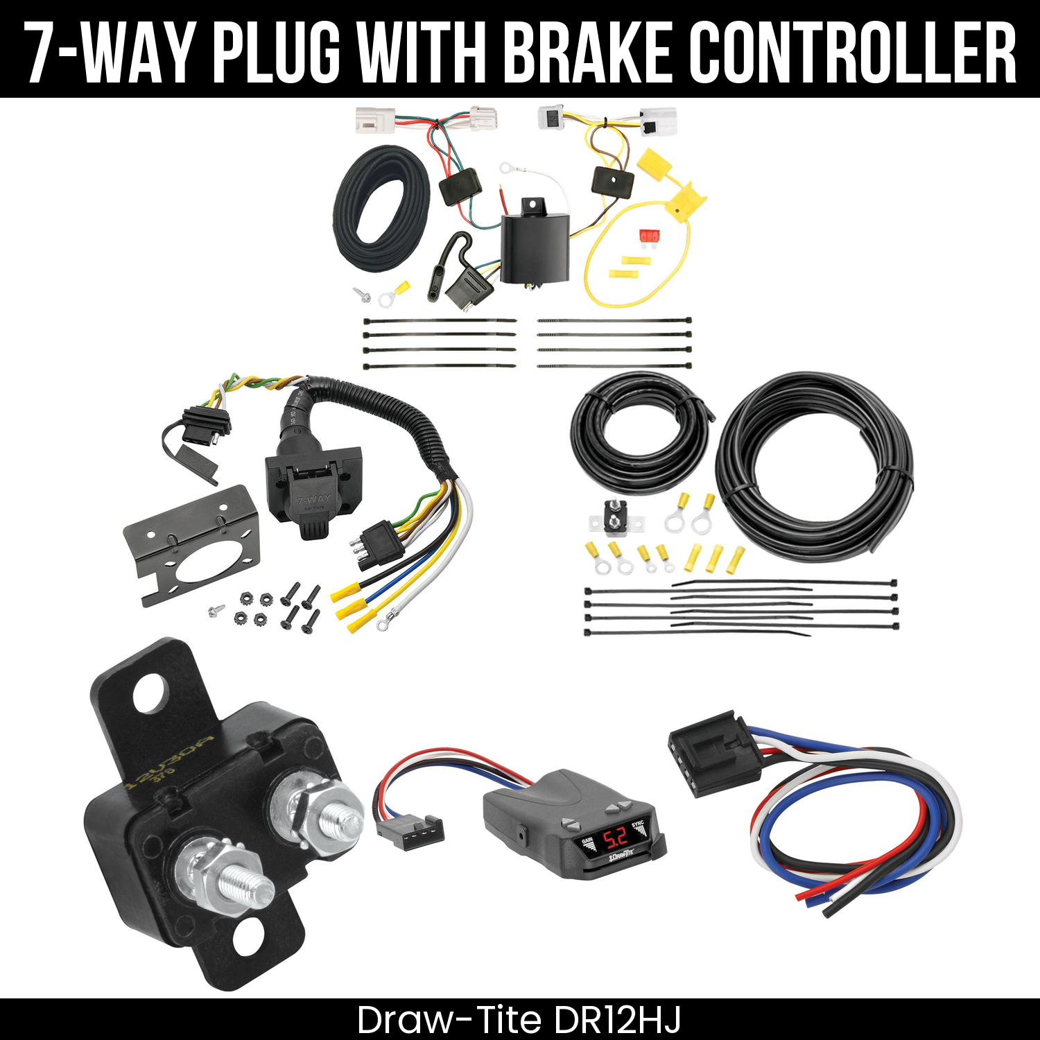 Trailer Wiring 7-Way Plug w/ Bracket , Draw-Tite Activator IV Brake Control