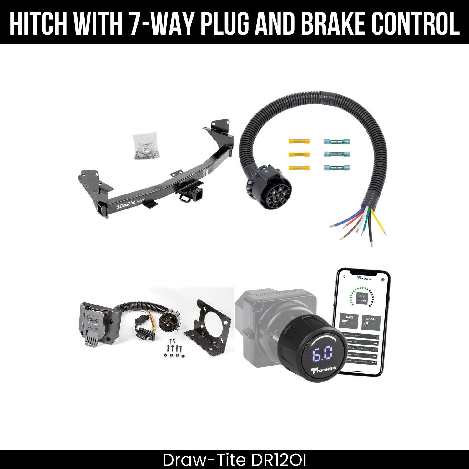Draw Tite DR12OI Hitch With 7 Way Plug And Brake Control Bundle Featureimg
