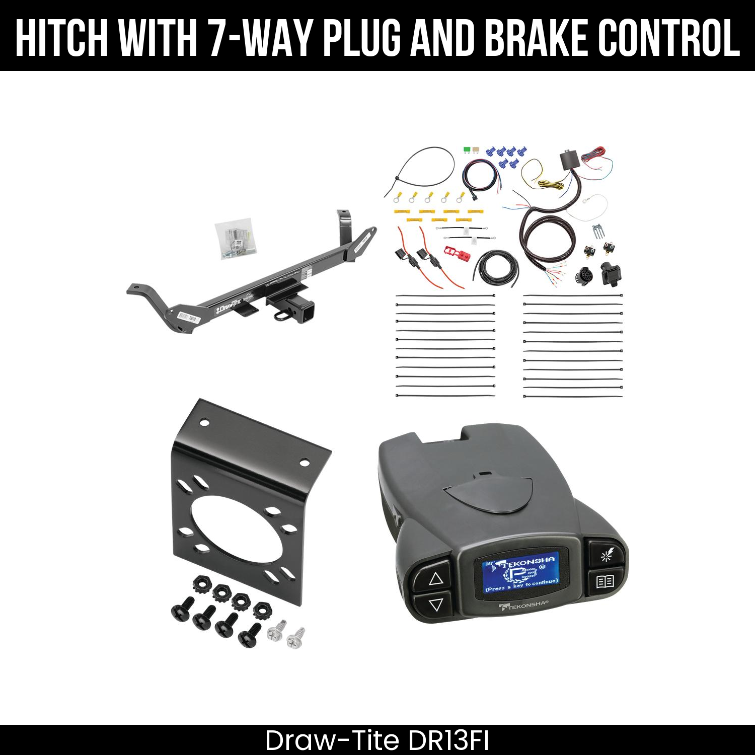 Draw Tite DR13FI Hitch With 7 Way Plug And Brake Control Bundle Featureimg