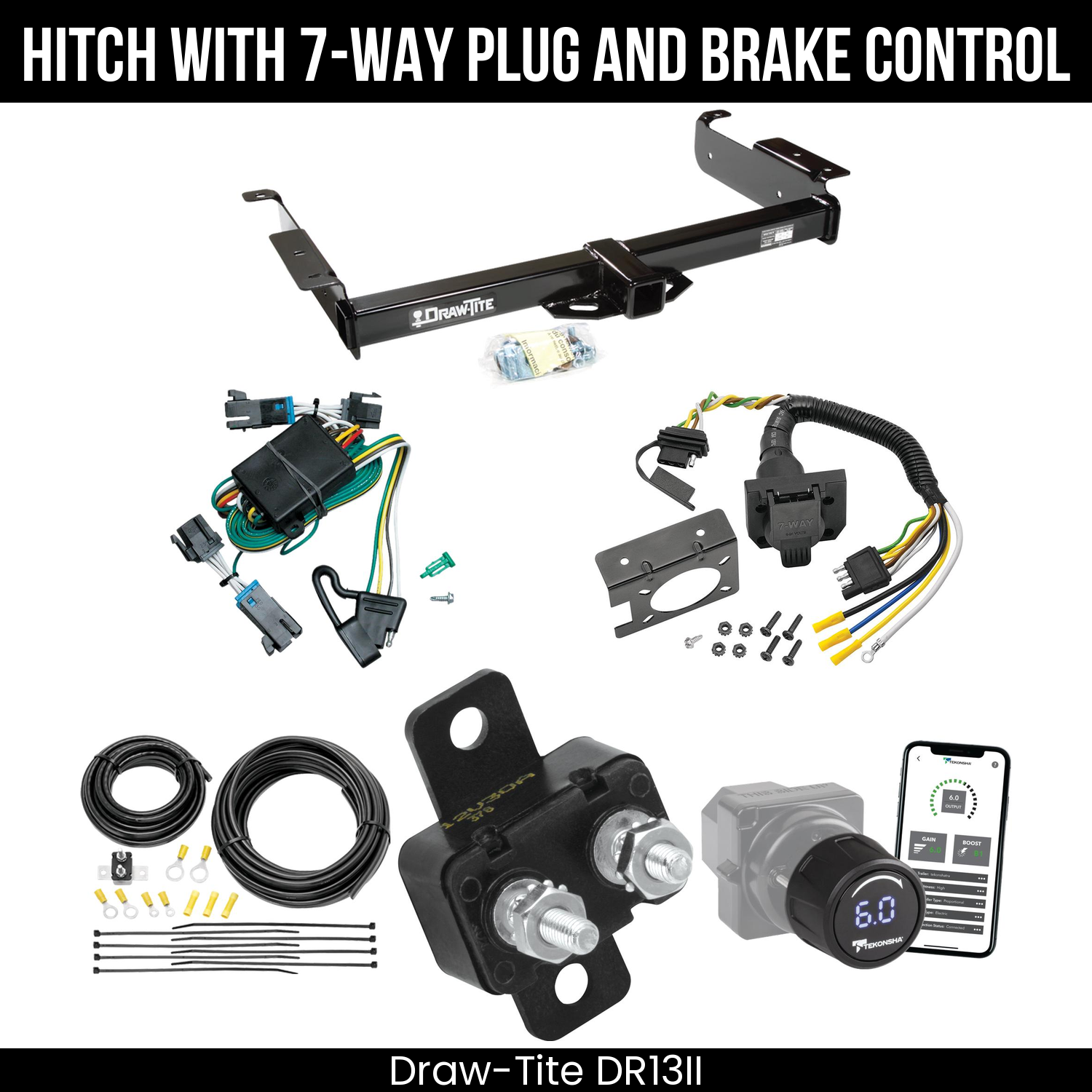 Draw Tite DR13II Hitch With 7 Way Plug And Brake Control Bundle Featureimg