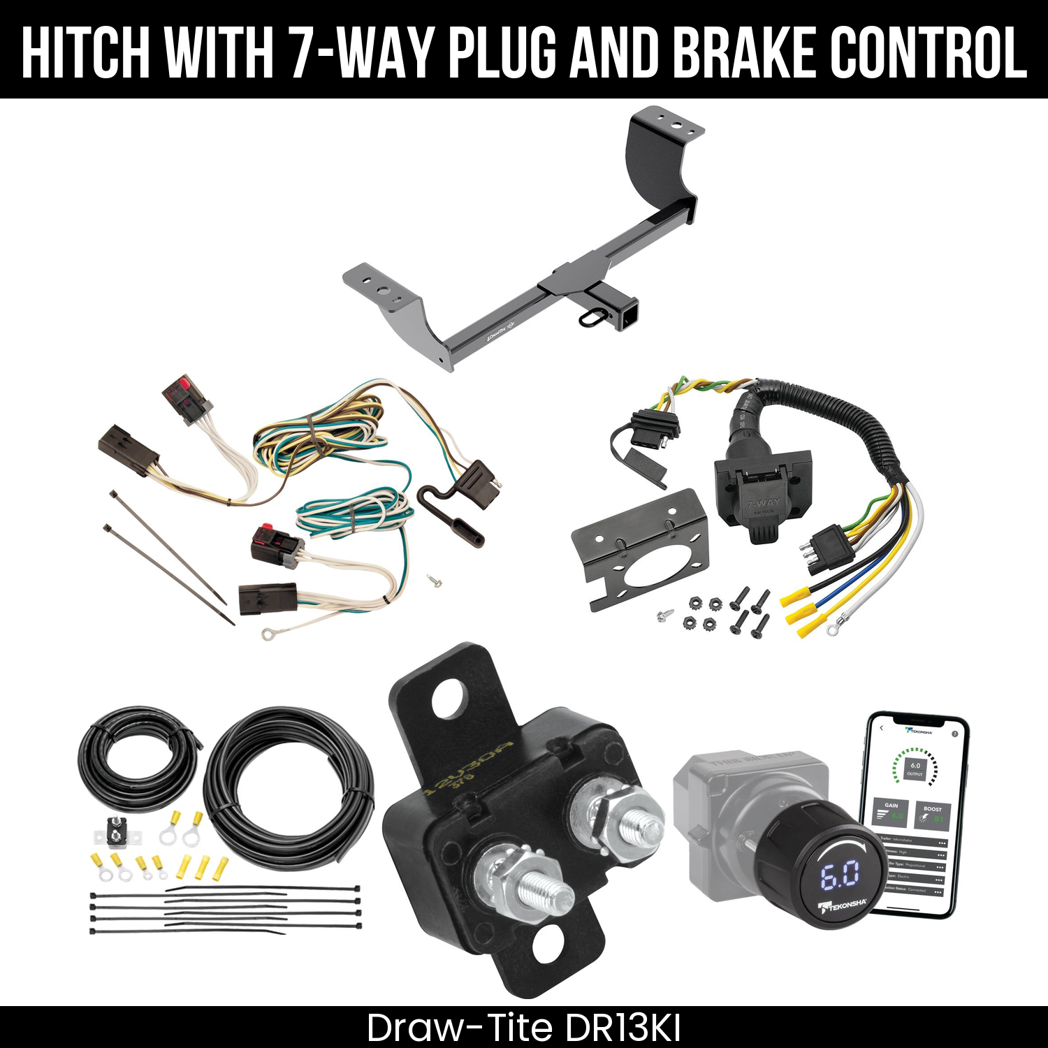 Draw Tite DR13KI Hitch With 7 Way Plug And Brake Control Bundle Featureimg