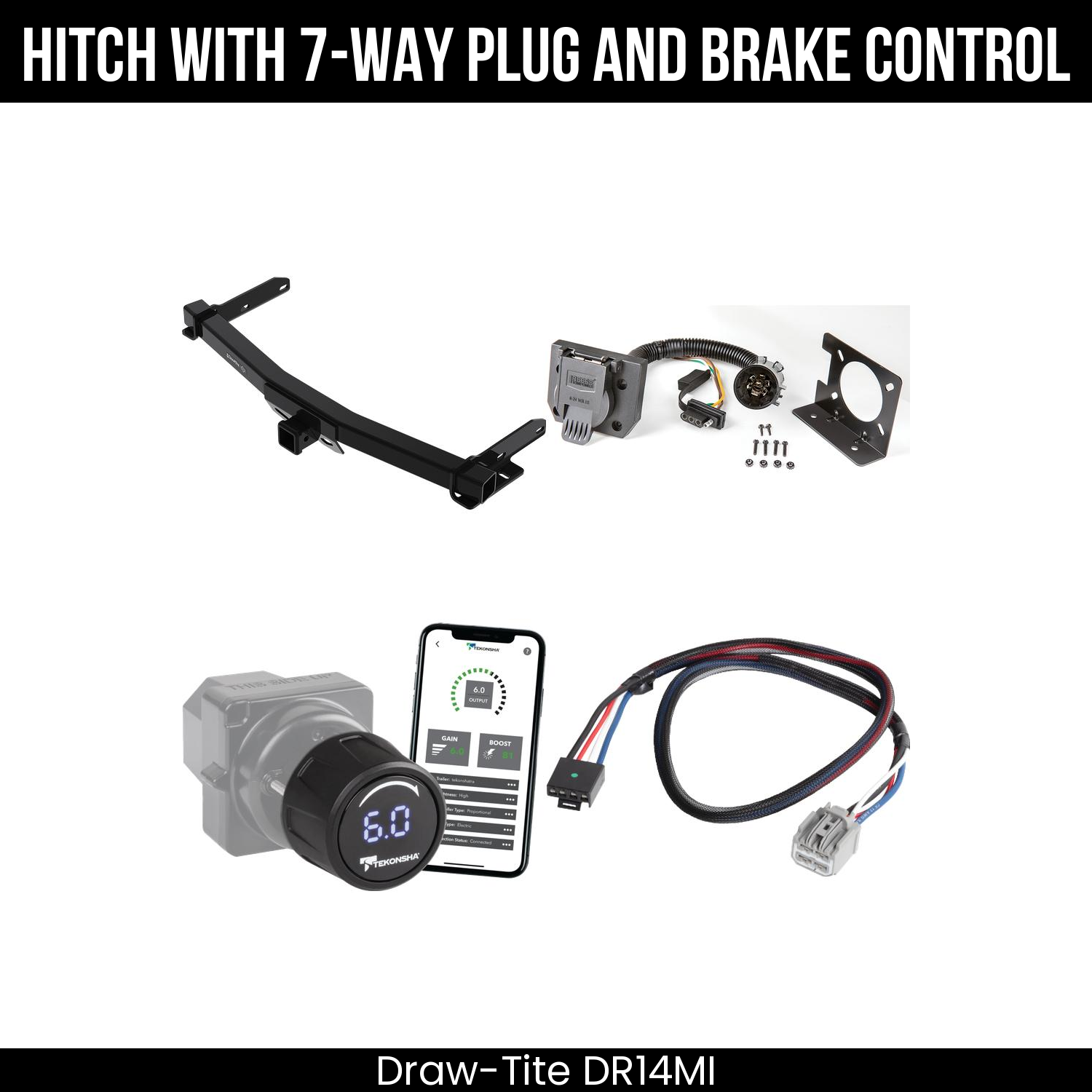 Draw Tite DR14MI Hitch With 7 Way Plug And Brake Control Bundle Featureimg