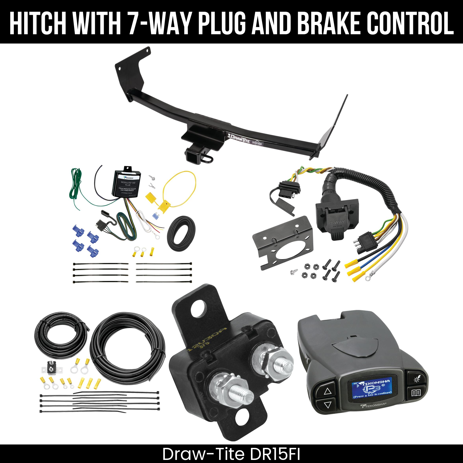 Draw Tite DR15FI Hitch With 7 Way Plug And Brake Control Bundle Featureimg