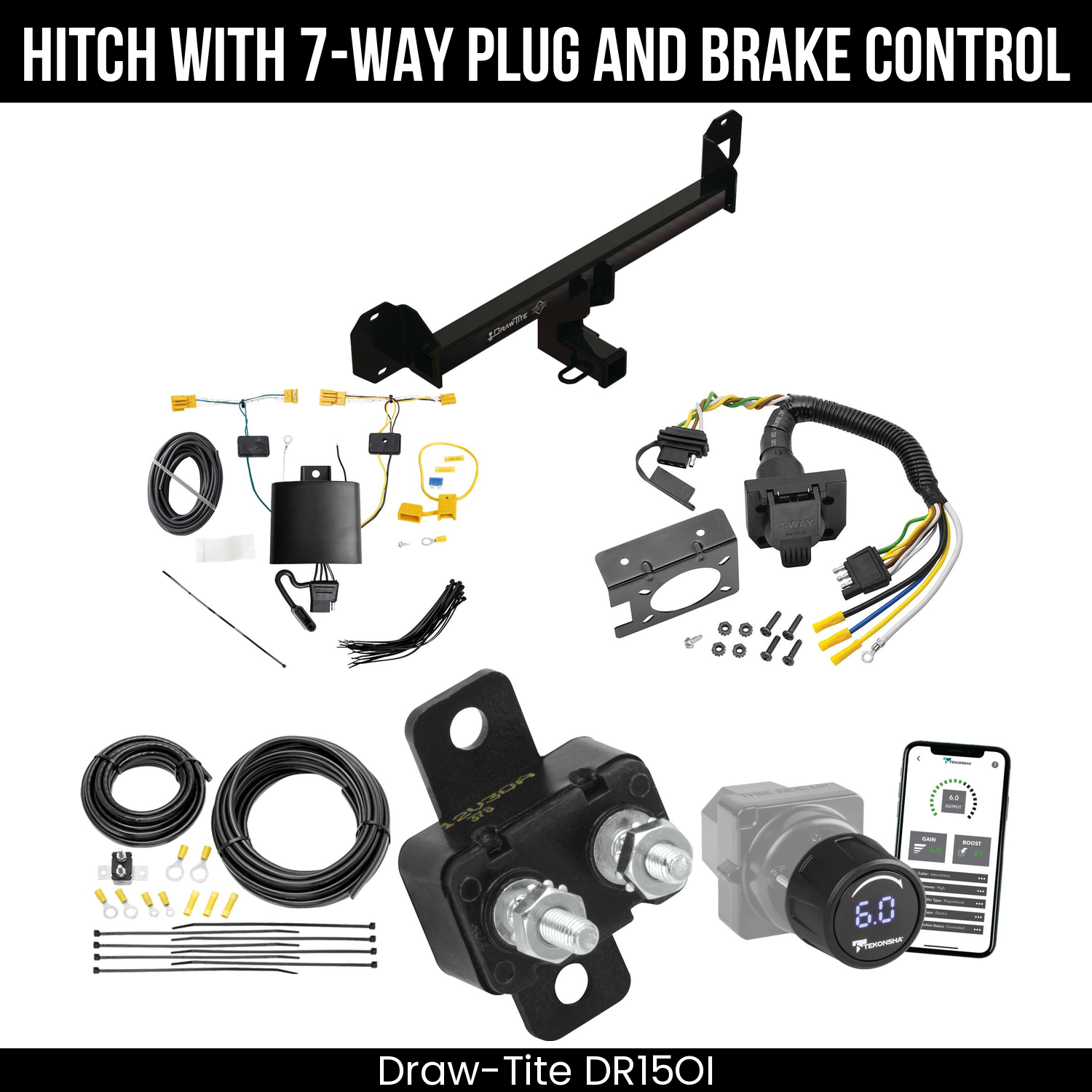 Draw Tite DR15OI Hitch With 7 Way Plug And Brake Control Bundle Featureimg