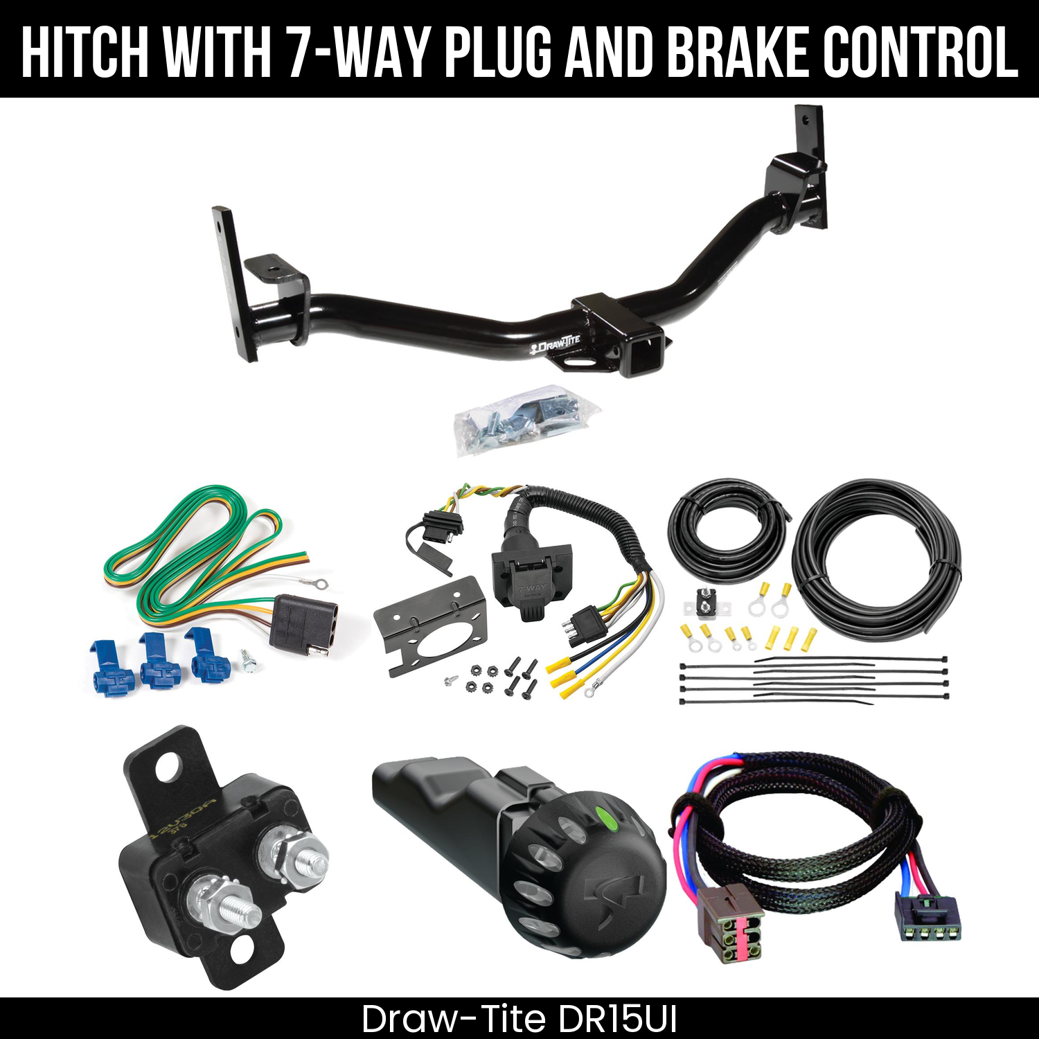 Draw Tite DR15UI Hitch With 7 Way Plug And Brake Control Bundle Featureimg