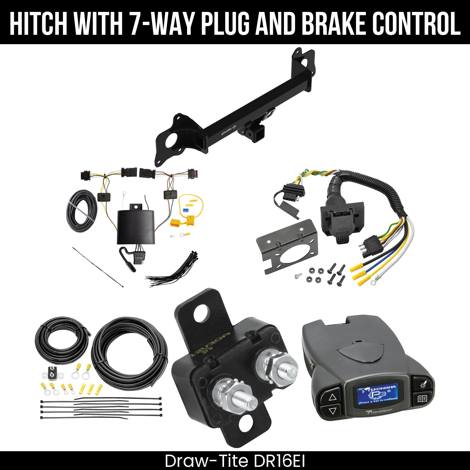 Draw Tite DR16EI Hitch With 7 Way Plug And Brake Control Bundle Featureimg