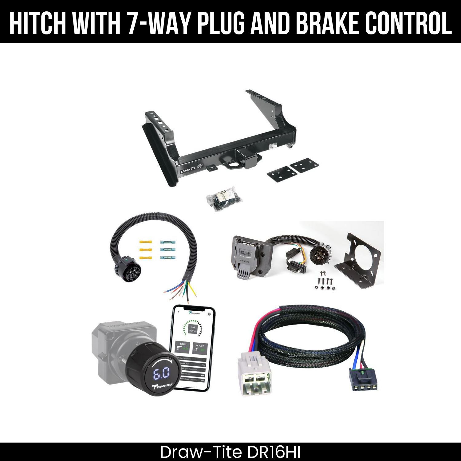 Draw Tite DR16HI Hitch With 7 Way Plug And Brake Control Bundle Featureimg
