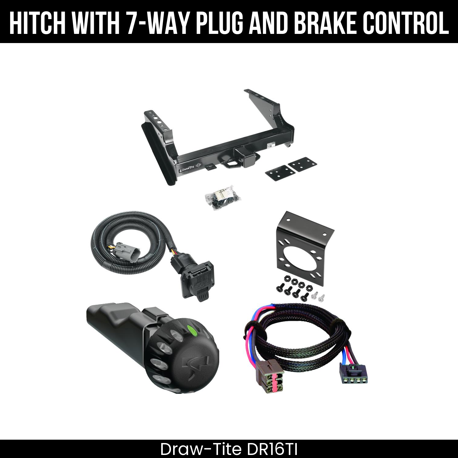 Draw Tite DR16TI Hitch With 7 Way Plug And Brake Control Bundle Featureimg