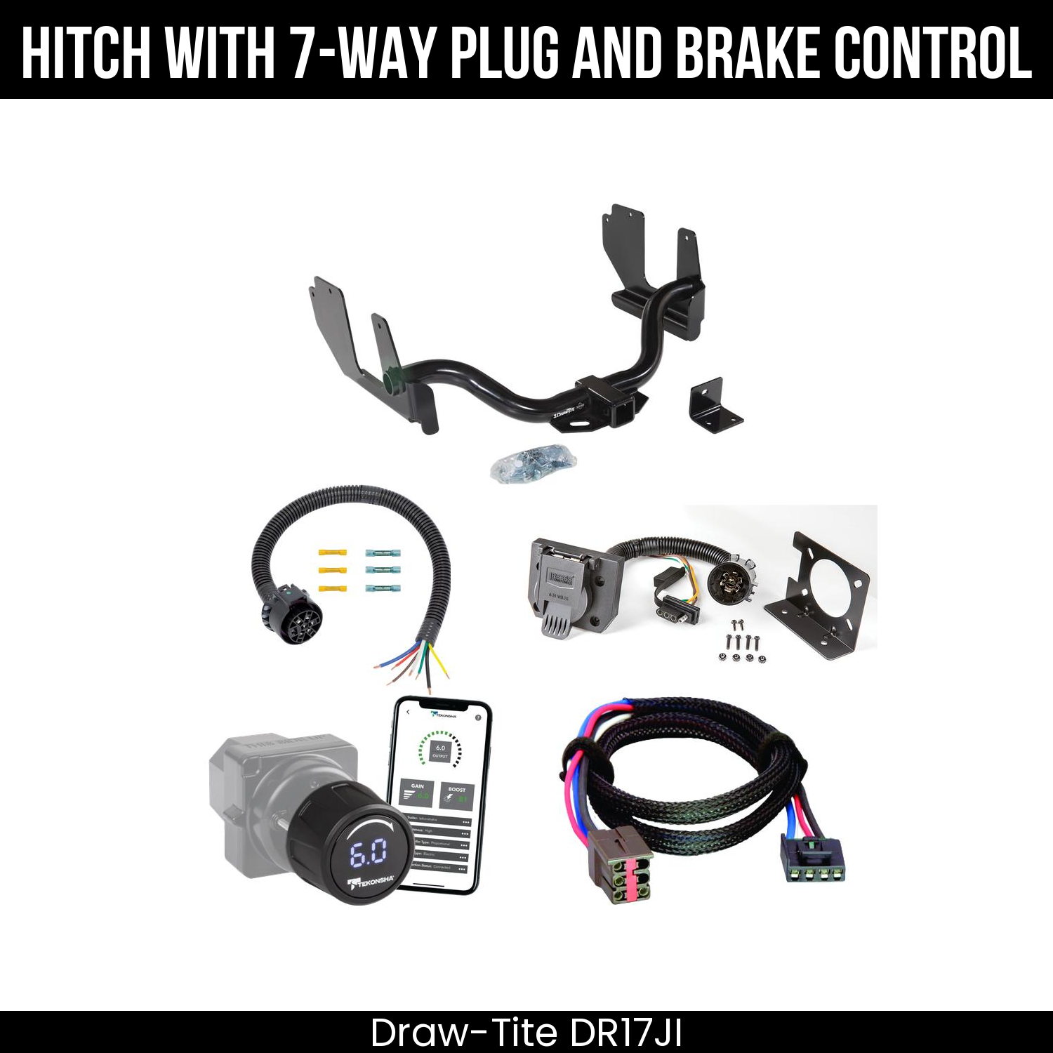 Draw Tite DR17JI Hitch With 7 Way Plug And Brake Control Bundle Featureimg
