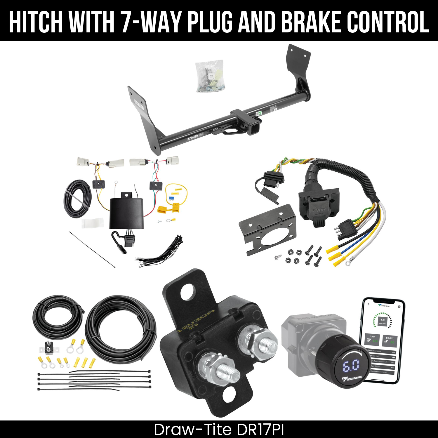 Draw Tite DR17PI Hitch With 7 Way Plug And Brake Control Bundle Featureimg