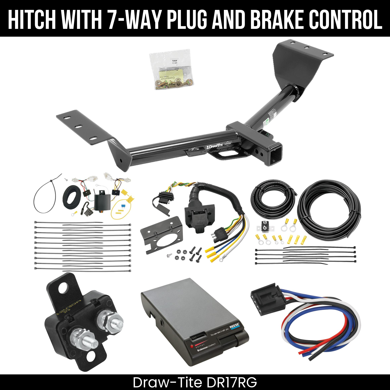 Draw Tite DR17RG Hitch With 7 Way Plug And Brake Control Bundle Featureimg