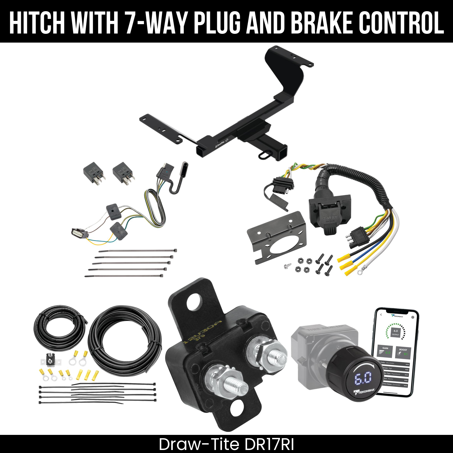 Draw Tite DR17RI Hitch With 7 Way Plug And Brake Control Bundle Featureimg