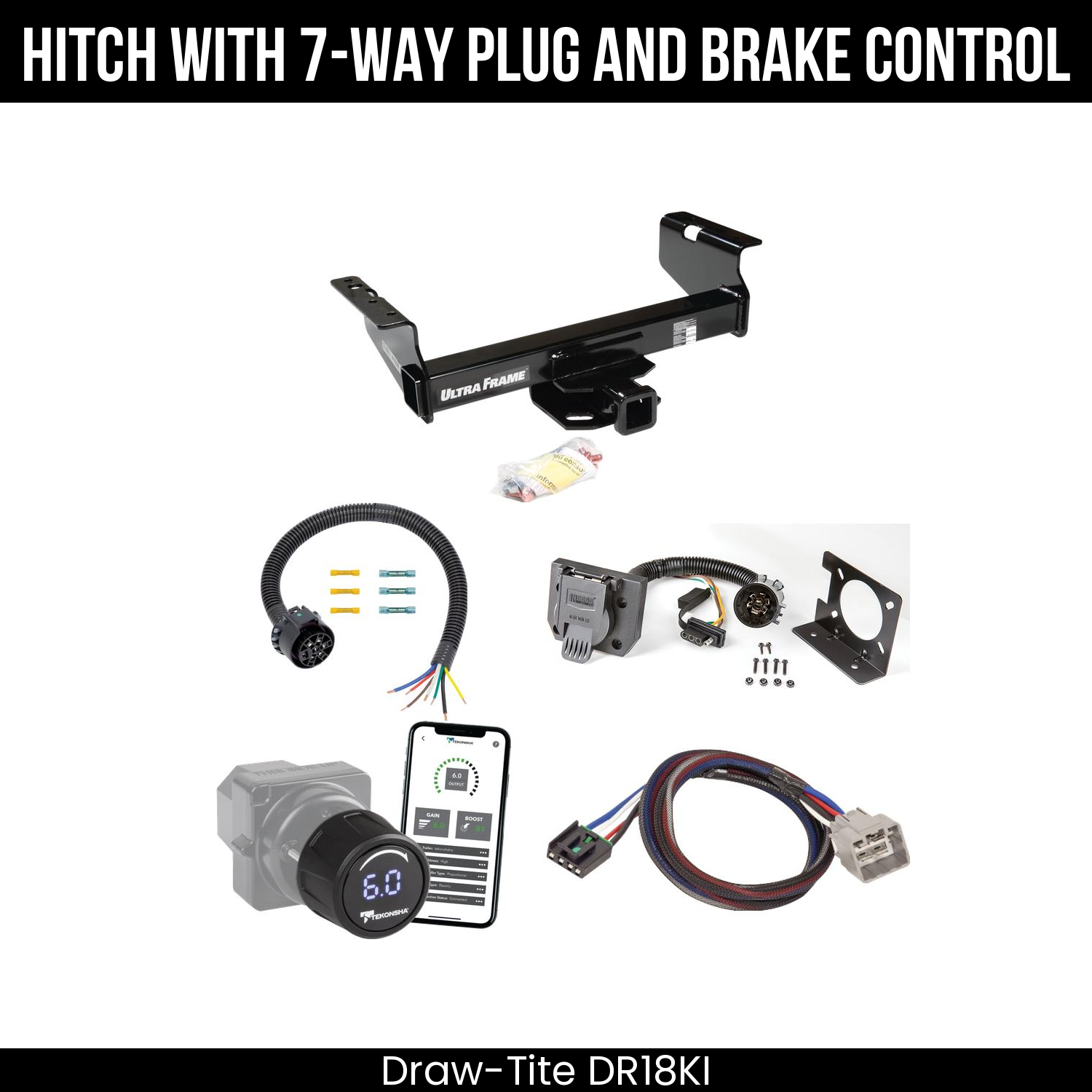 Draw Tite DR18KI Hitch With 7 Way Plug And Brake Control Bundle Featureimg