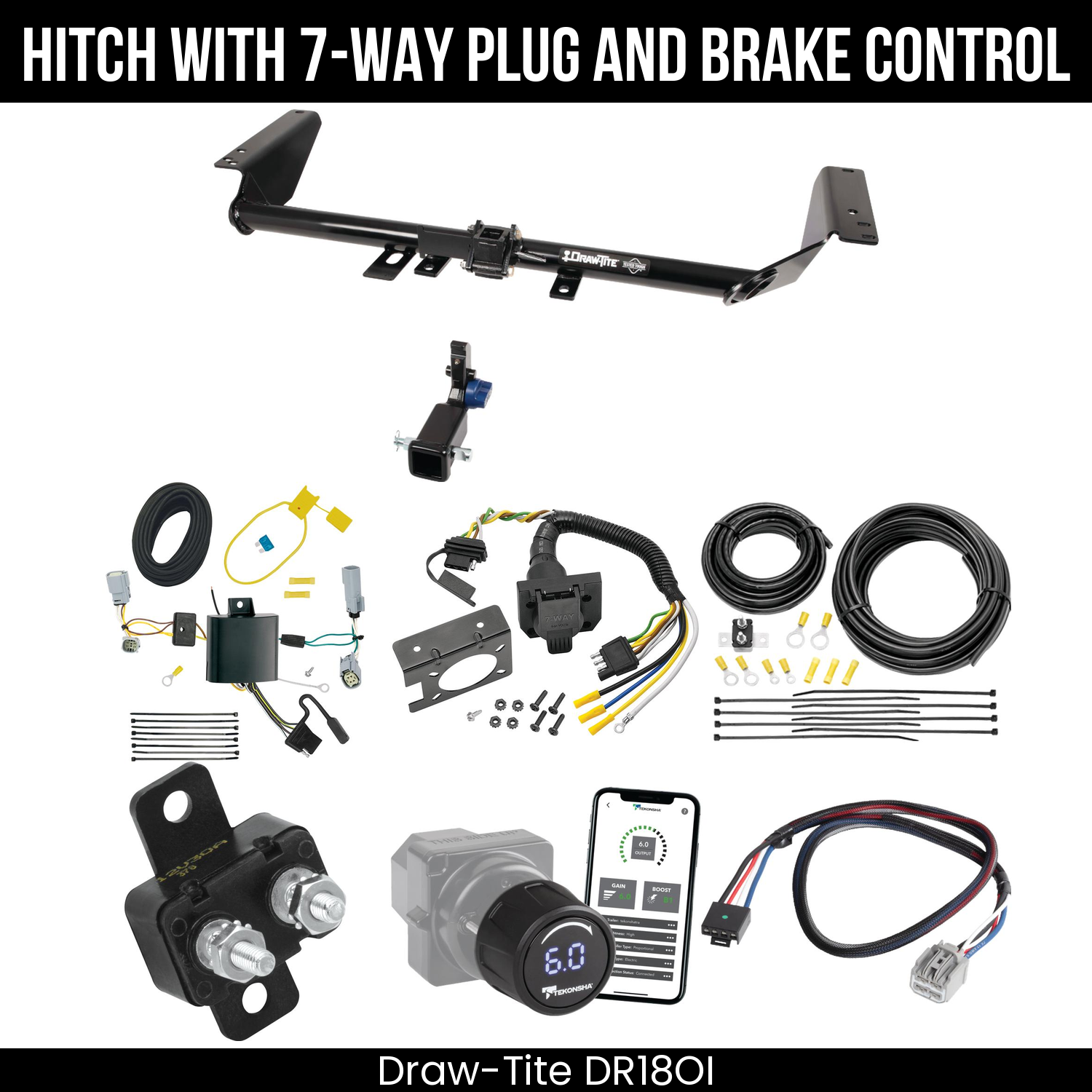 Draw Tite DR18OI Hitch With 7 Way Plug And Brake Control Bundle Featureimg