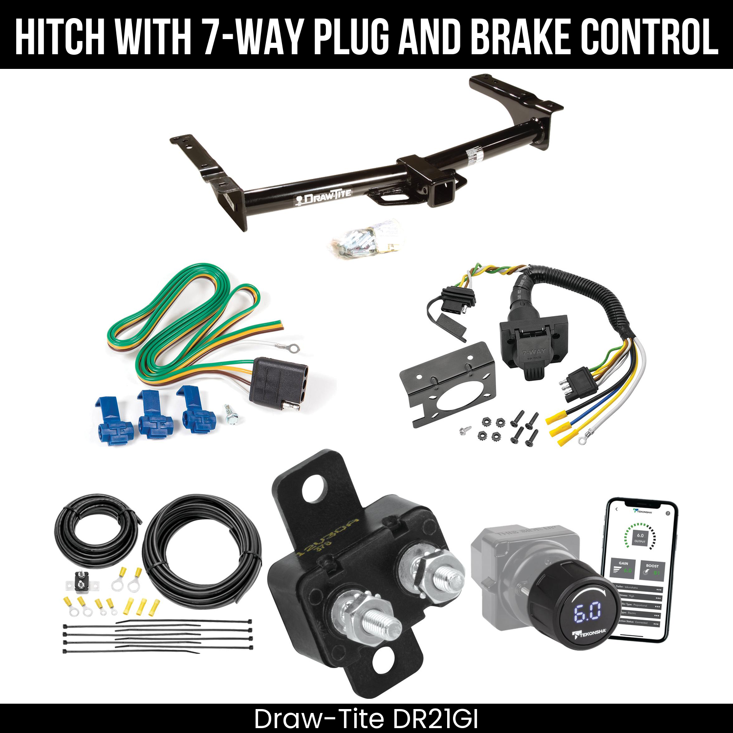 Draw Tite DR21GI Hitch With 7 Way Plug And Brake Control Bundle Featureimg
