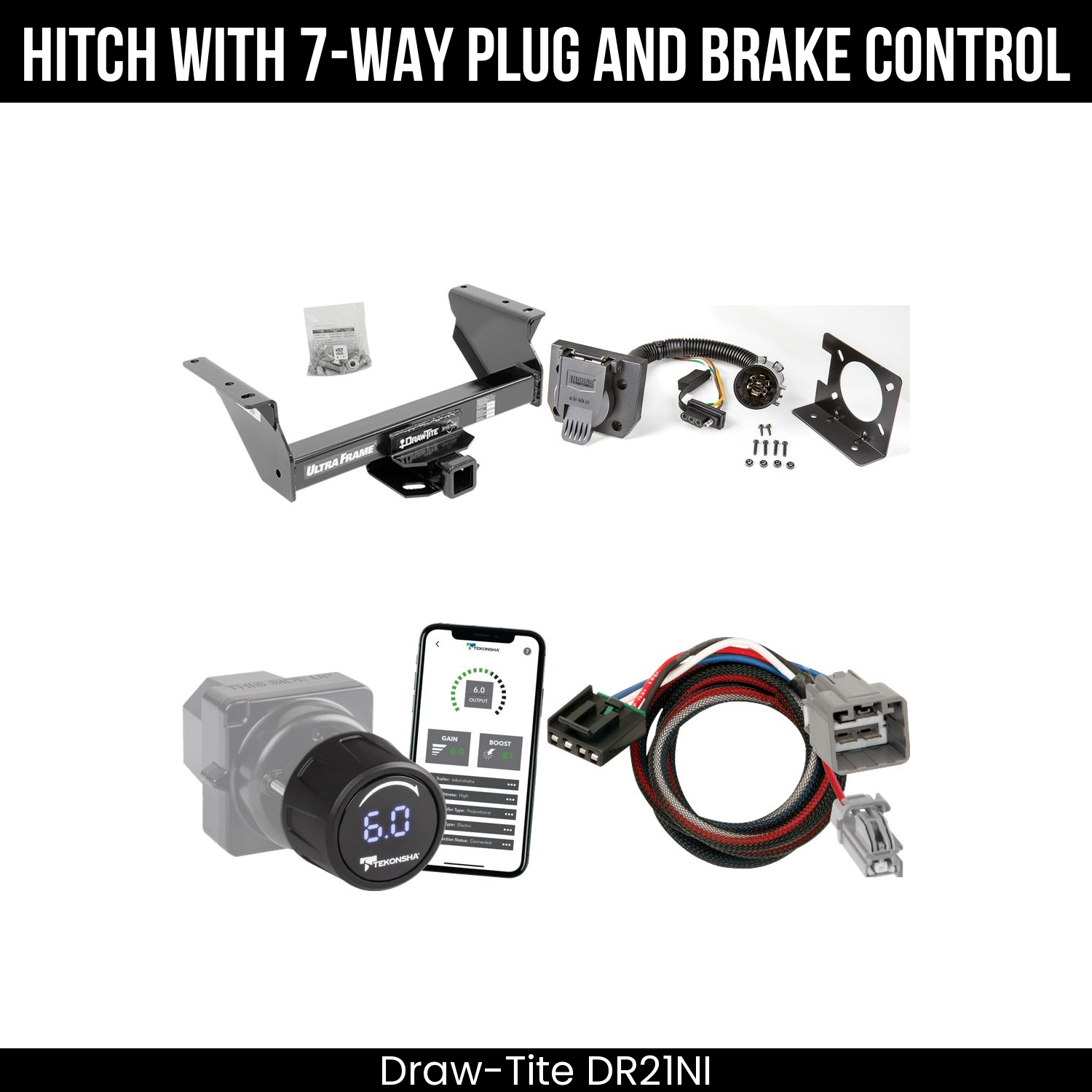Draw Tite DR21NI Hitch With 7 Way Plug And Brake Control Bundle Featureimg