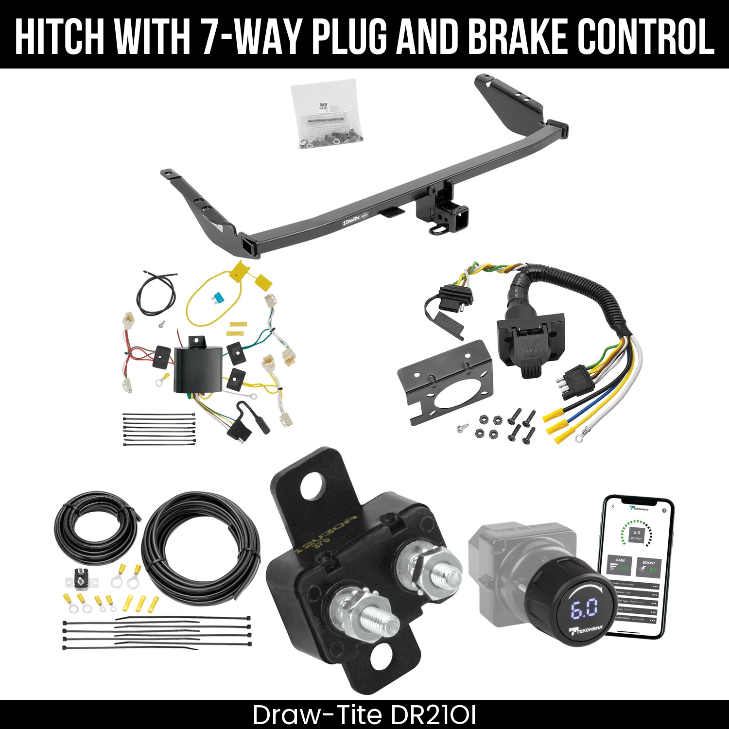 Draw Tite DR21OI Hitch With 7 Way Plug And Brake Control Bundle Featureimg