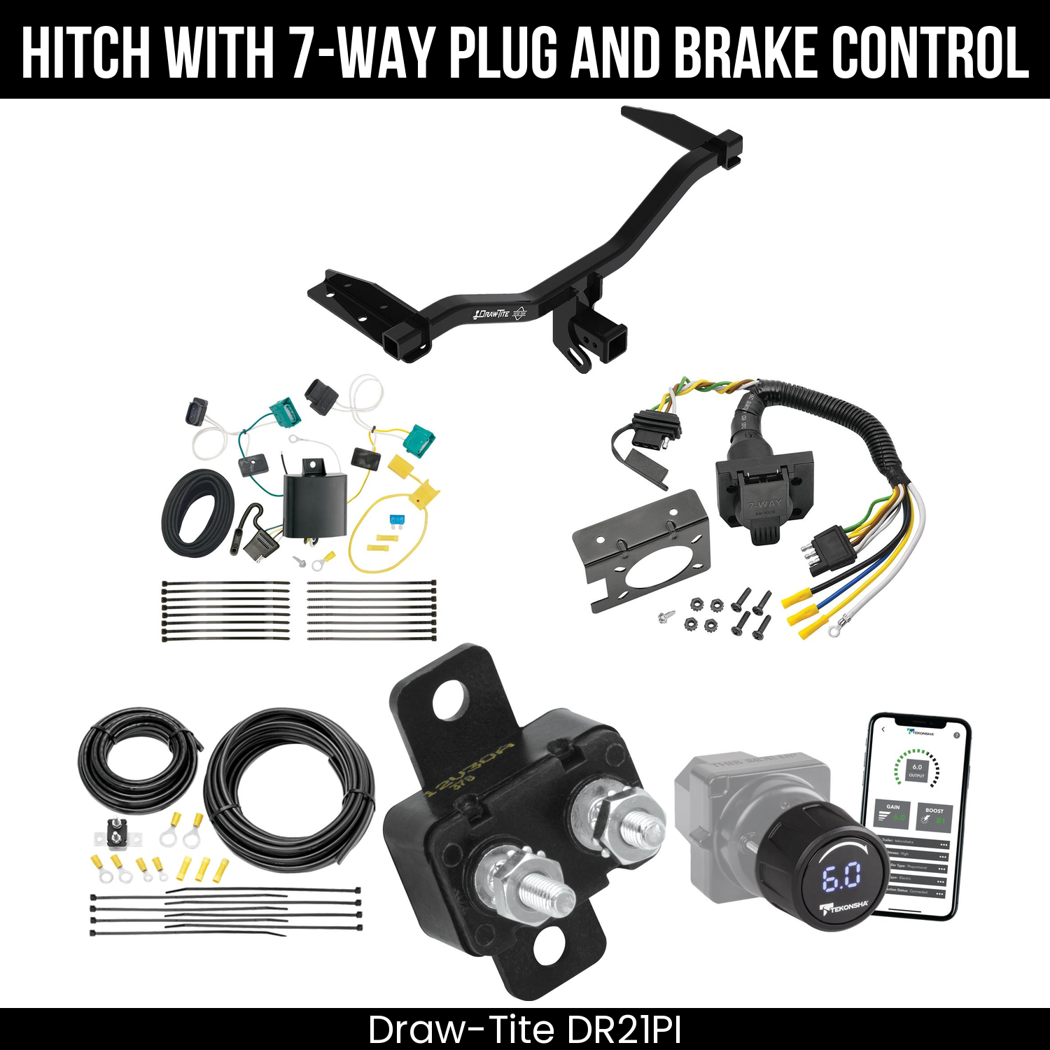 Draw Tite DR21PI Hitch With 7 Way Plug And Brake Control Bundle Featureimg