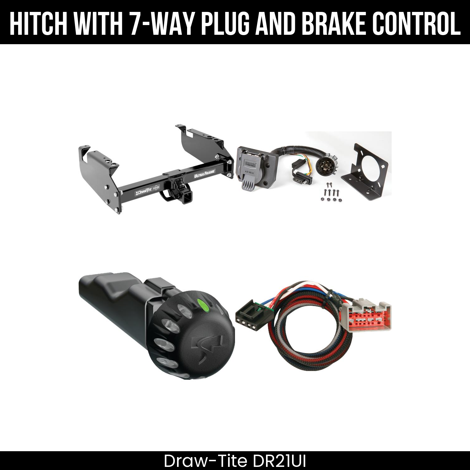 Draw Tite DR21UI Hitch With 7 Way Plug And Brake Control Bundle Featureimg