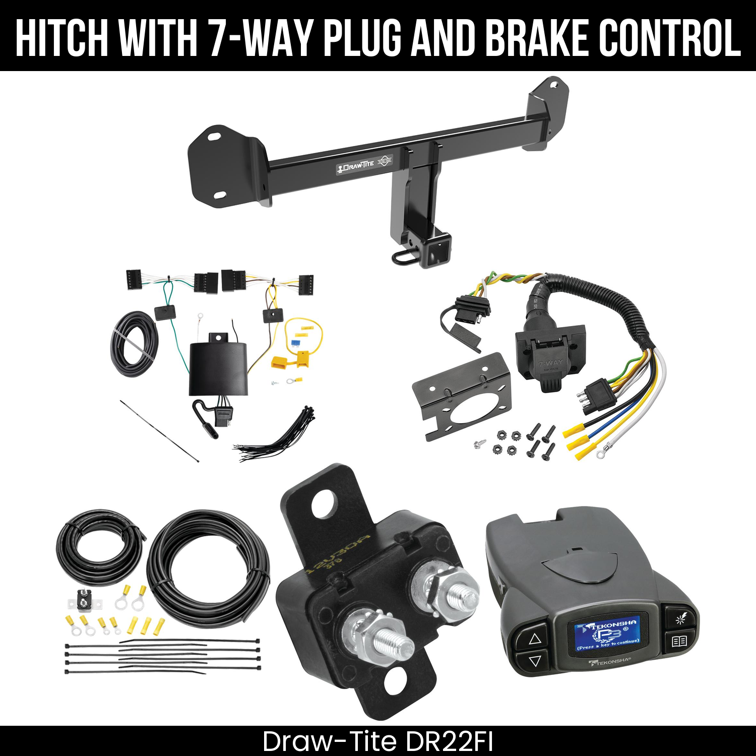 Draw Tite DR22FI Hitch With 7 Way Plug And Brake Control Bundle Featureimg