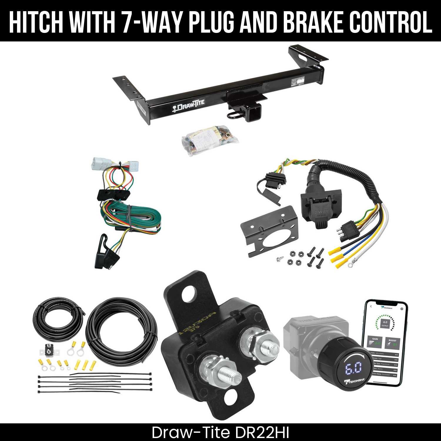 Draw Tite DR22HI Hitch With 7 Way Plug And Brake Control Bundle Featureimg