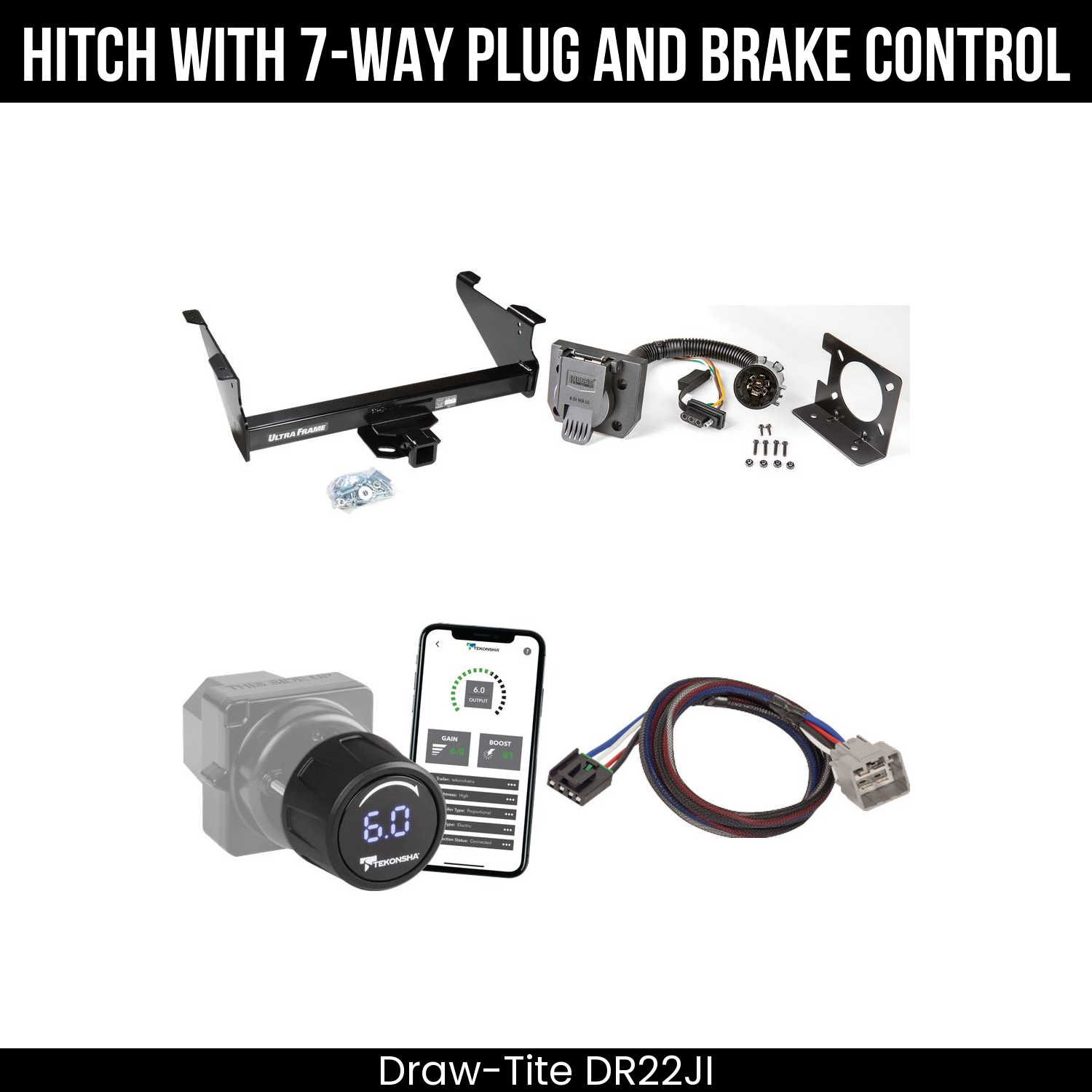 Draw Tite DR22JI Hitch With 7 Way Plug And Brake Control Bundle Featureimg