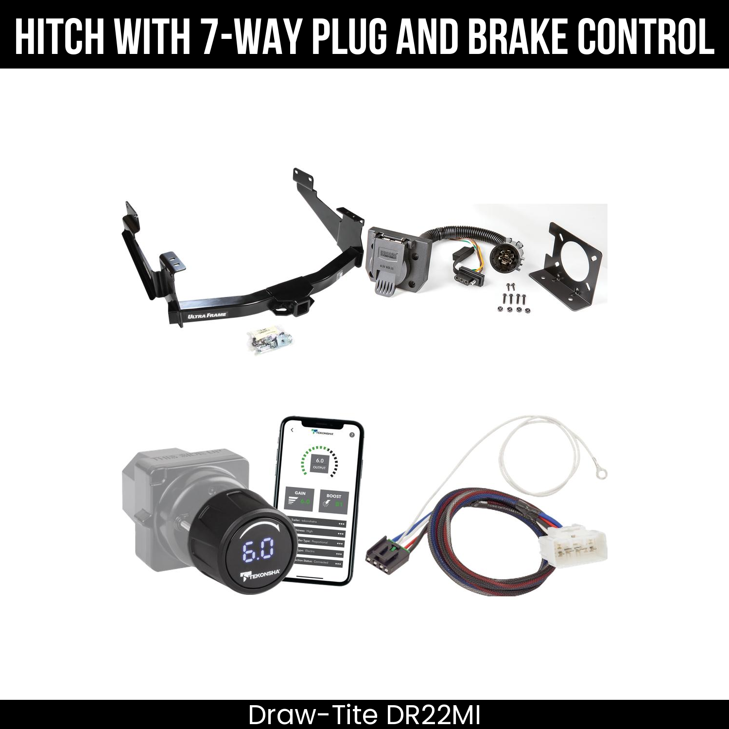 Draw Tite DR22MI Hitch With 7 Way Plug And Brake Control Bundle Featureimg